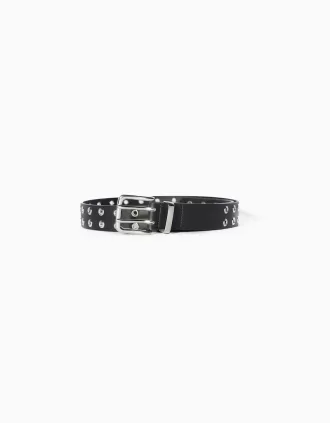 Faux leather belt with eyelets Faux leather belt with eyelets