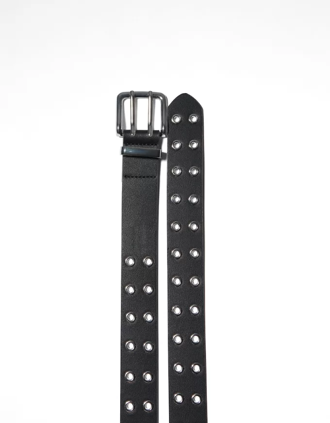 Faux leather belt with eyelets Faux leather belt with eyelets