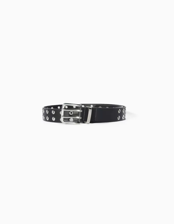 Faux leather belt with eyelets Faux leather belt with eyelets