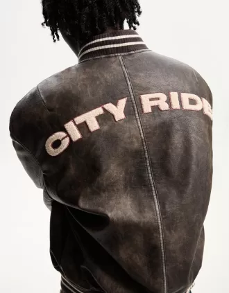 Faux leather bomber jacket Faux leather bomber jacket