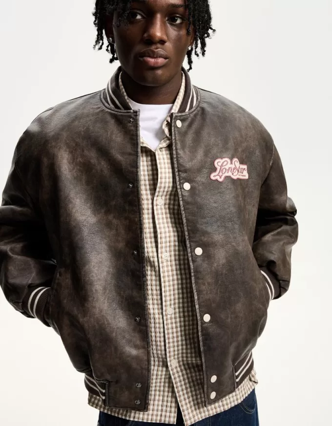 Faux leather bomber jacket Faux leather bomber jacket