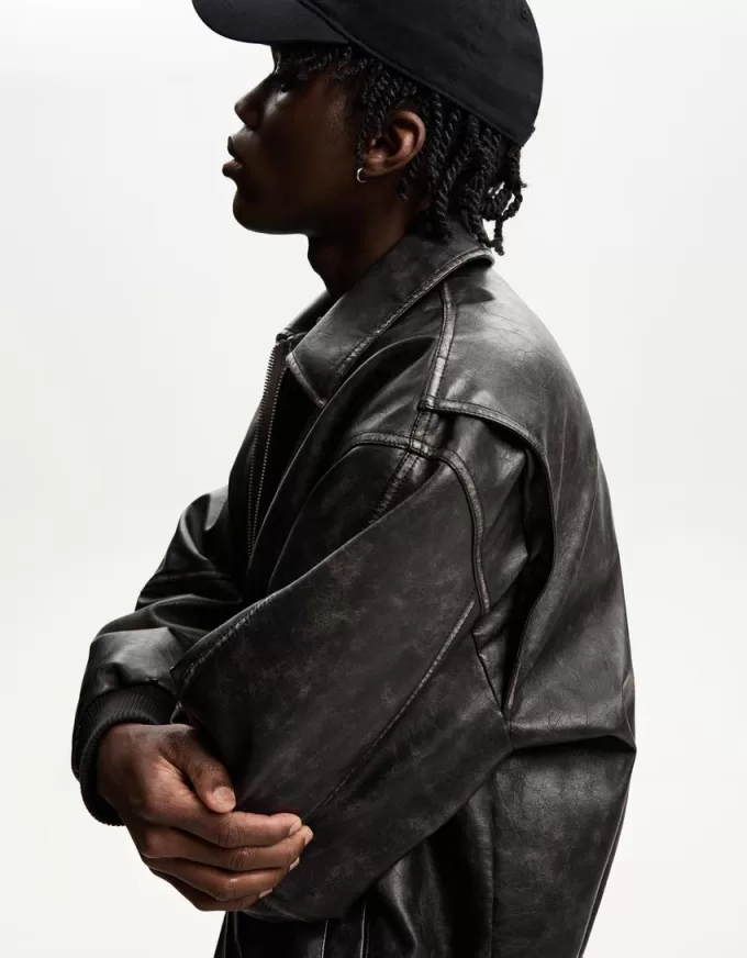 Faux leather bomber jacket Faux leather bomber jacket