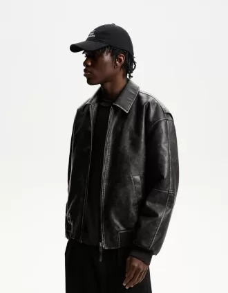 Faux leather bomber jacket Faux leather bomber jacket