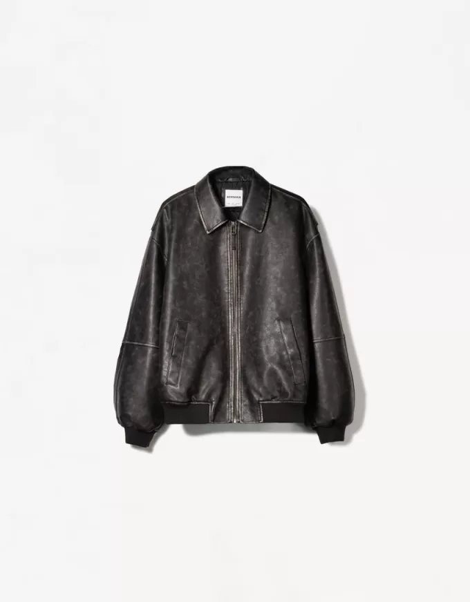 Faux leather bomber jacket Faux leather bomber jacket