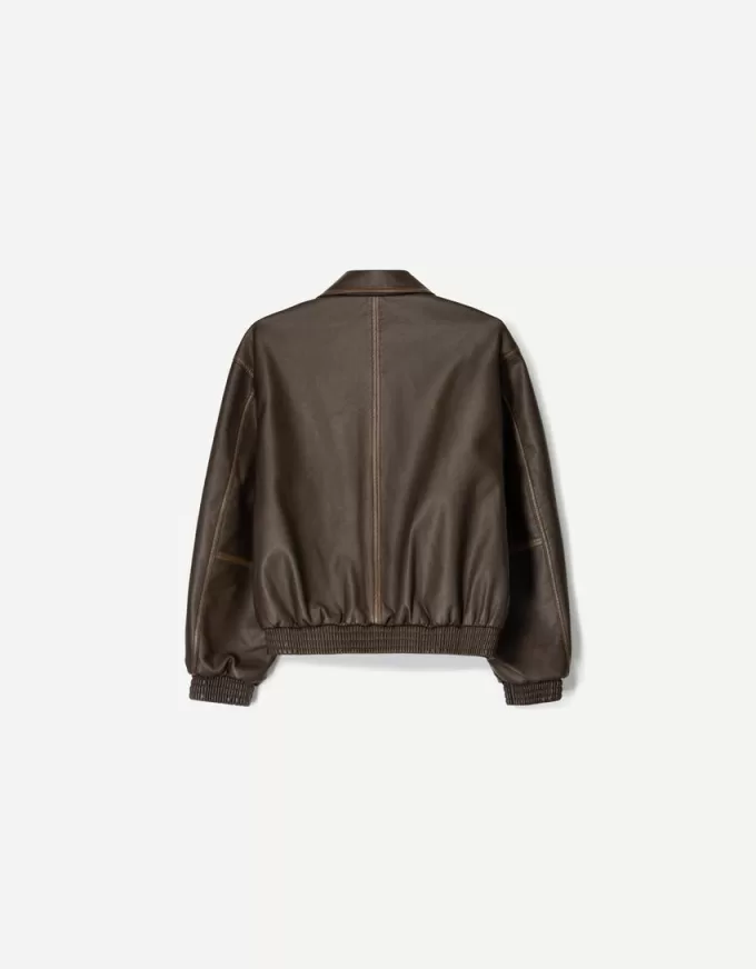 Faux leather oversize jacket