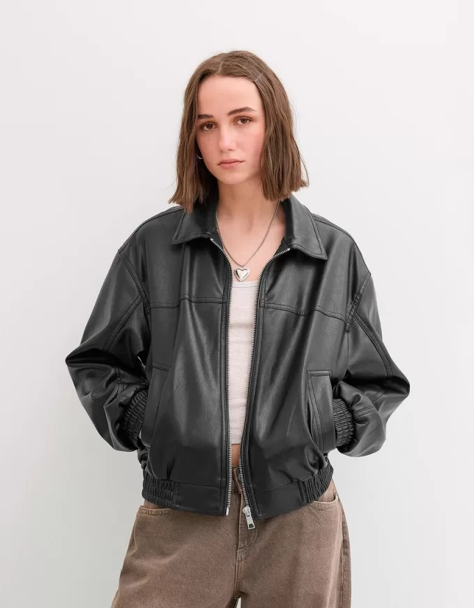 Faux leather oversize jacket Faux leather oversize jacket