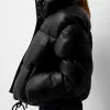 Faux leather puffer jacket