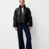 Faux leather puffer jacket