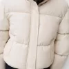 Faux leather puffer jacket