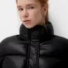 Faux leather puffer jacket