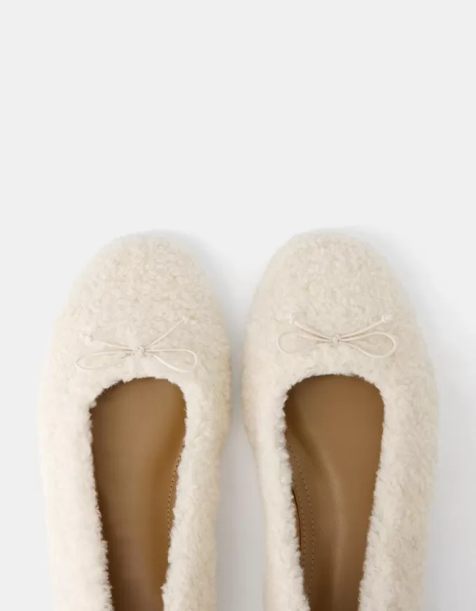Faux shearling ballerinas