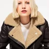 Faux shearling biker jacket