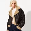 Faux shearling biker jacket