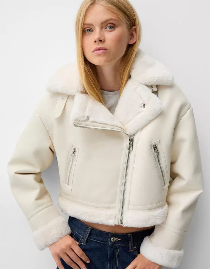 Faux shearling biker jacket Faux shearling biker jacket