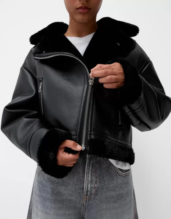 Faux shearling biker jacket Faux shearling biker jacket