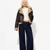 Faux shearling biker jacket