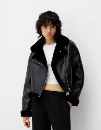 Faux shearling biker jacket Faux shearling biker jacket