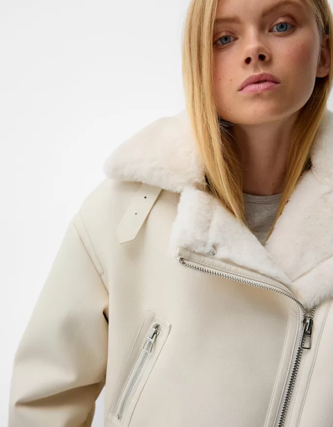 Faux shearling biker jacket Faux shearling biker jacket