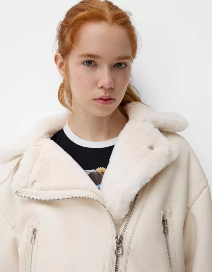 Faux shearling biker jacket Faux shearling biker jacket