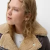 Faux shearling biker jacket
