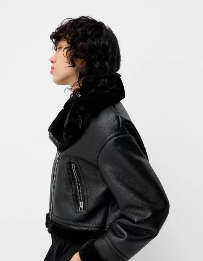 Faux shearling biker jacket Faux shearling biker jacket