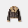Faux shearling biker jacket