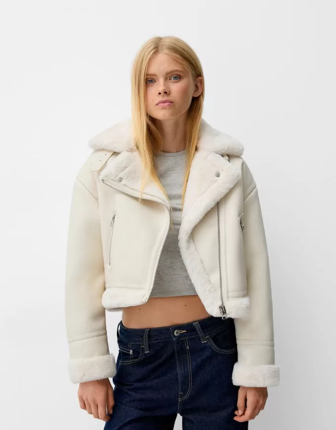 Faux shearling biker jacket Faux shearling biker jacket