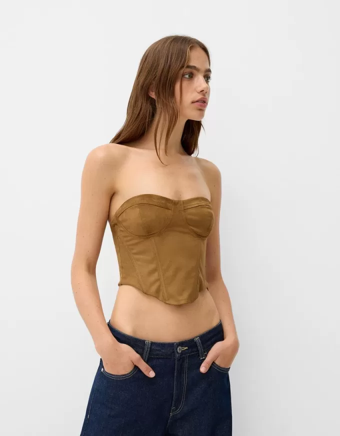 Faux suede bandeau top Faux suede bandeau top