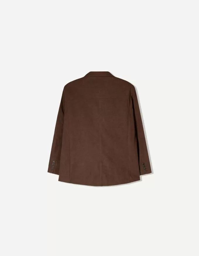 Faux suede blazer