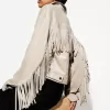 Faux suede jacket with fringing