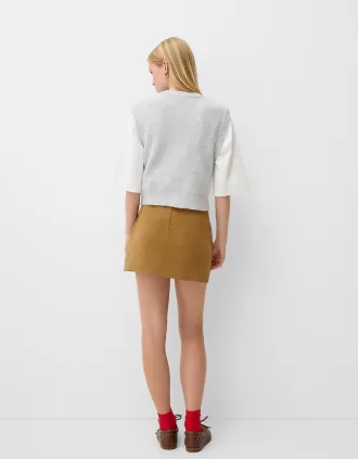Faux suede mini skirt