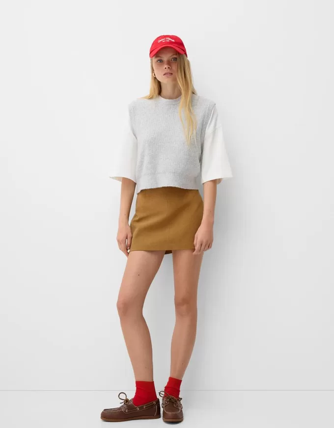 Faux suede mini skirt Faux suede mini skirt