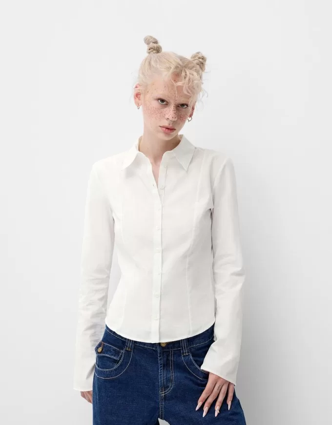 Fitted shirt with flared sleeves Fitted shirt with flared sleeves