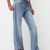 Flared split-hem jeans