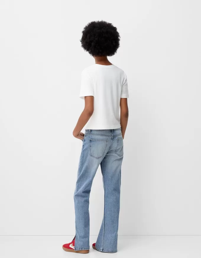 Flared split-hem jeans