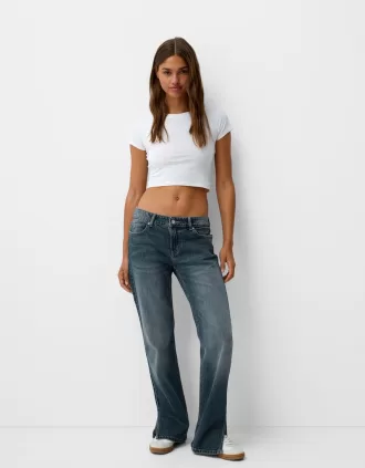 Flared split-hem jeans
