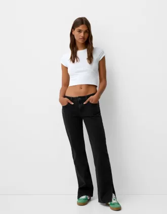 Flared split-hem jeans