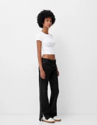 Flared split-hem jeans
