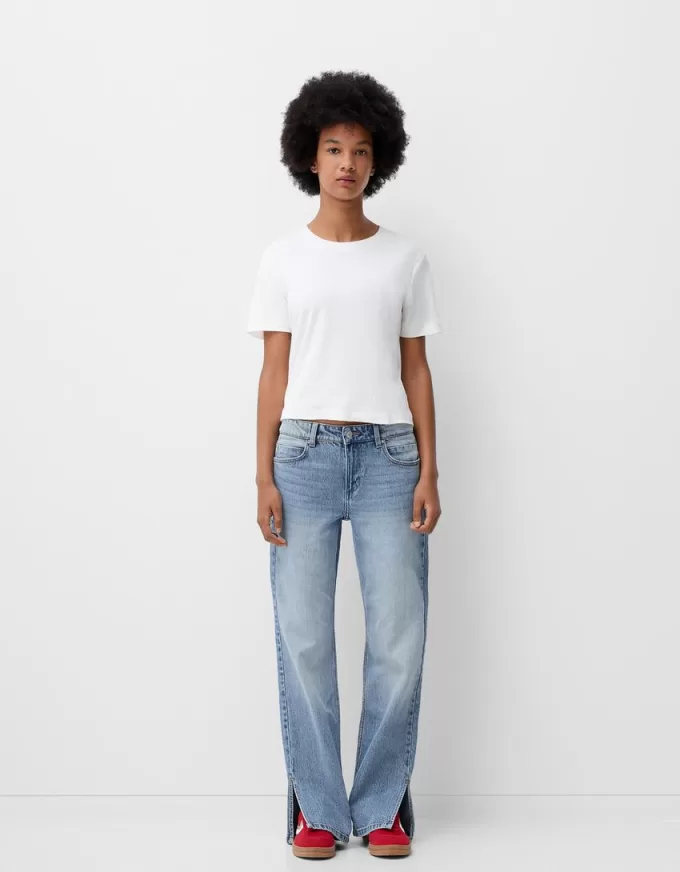 Flared split-hem jeans