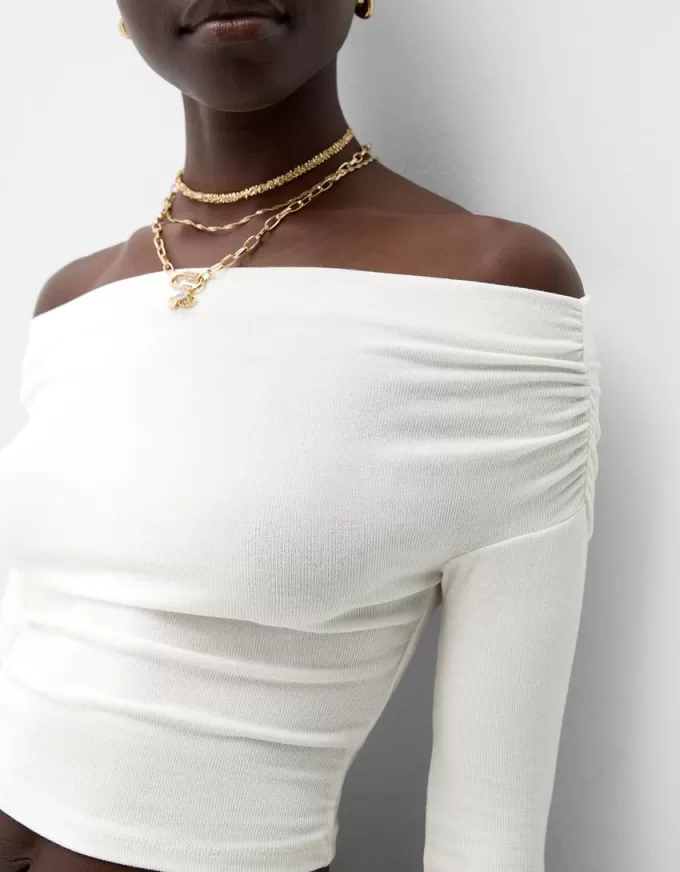 Gathered Bardot sweater Gathered Bardot sweater