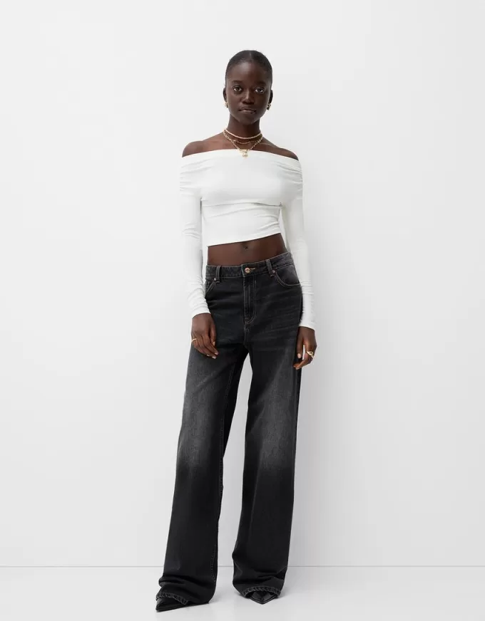 Gathered Bardot sweater Gathered Bardot sweater