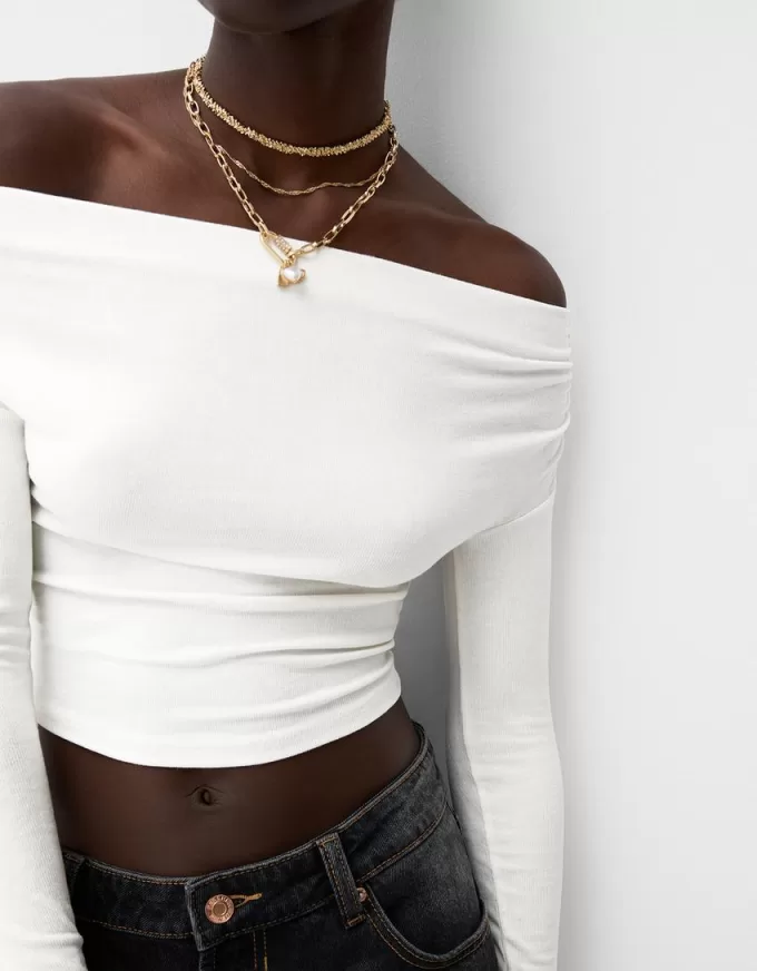 Gathered Bardot sweater Gathered Bardot sweater