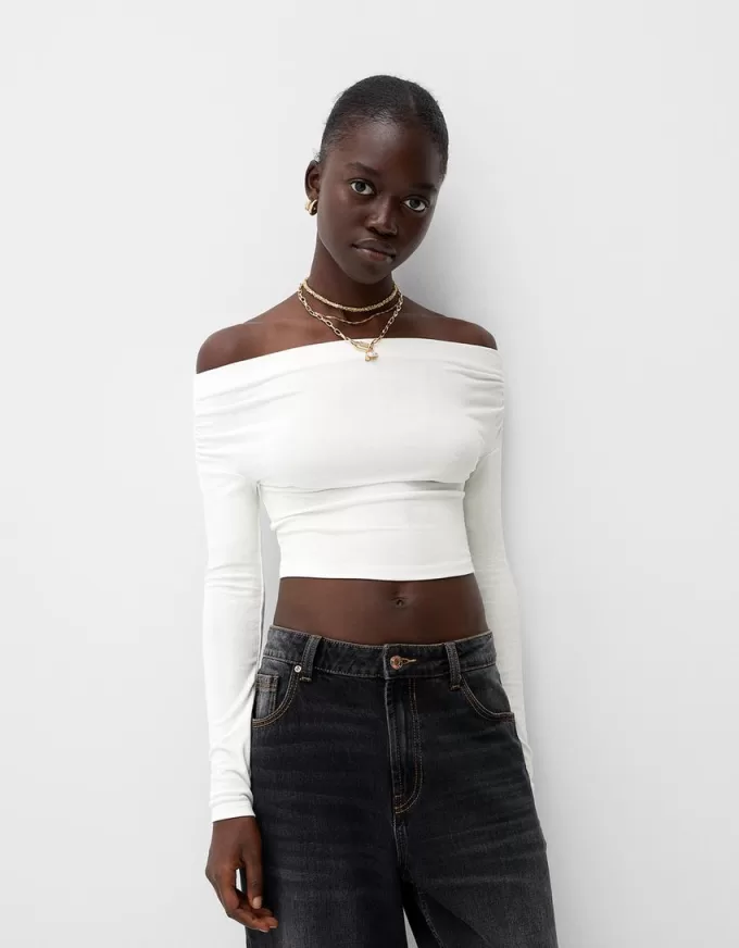 Gathered Bardot sweater Gathered Bardot sweater