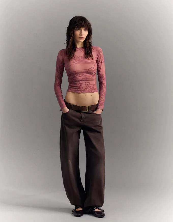 Gathered long sleeve T-shirt Gathered long sleeve T-shirt