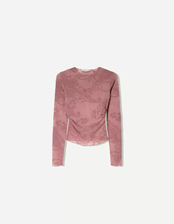 Gathered long sleeve T-shirt Gathered long sleeve T-shirt