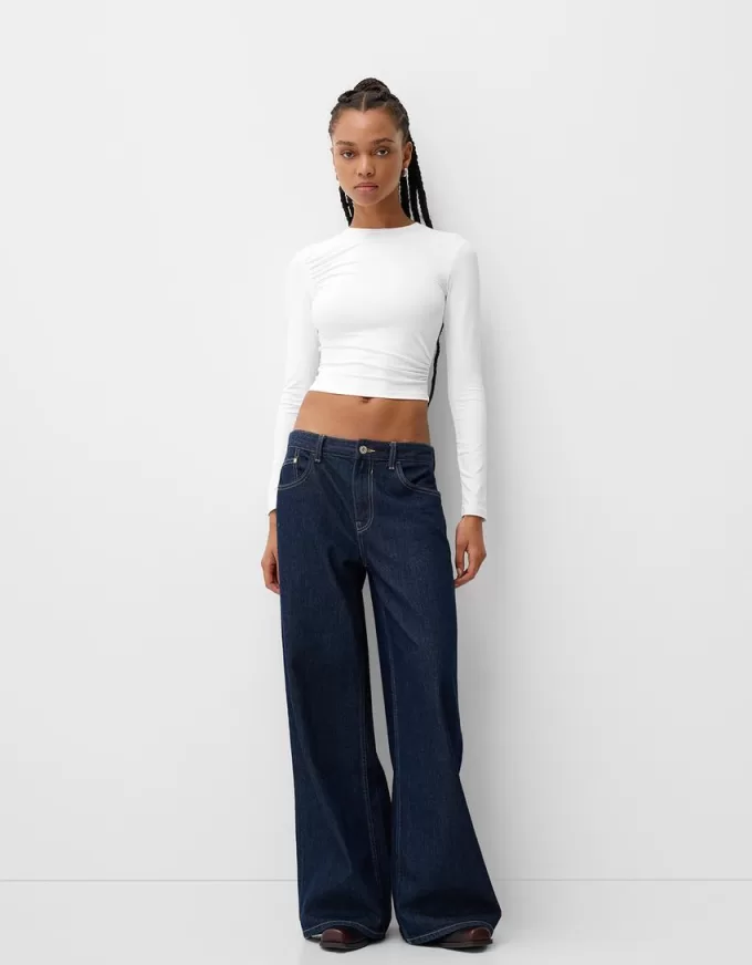 Gathered long sleeve polyamide T-shirt Gathered long sleeve polyamide T-shirt