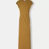 Gathered maxi dress with a side slit Gathered maxi dress with a side slit