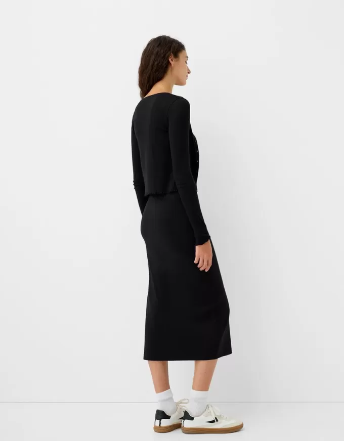 Gathered semi-long skirt Gathered semi-long skirt