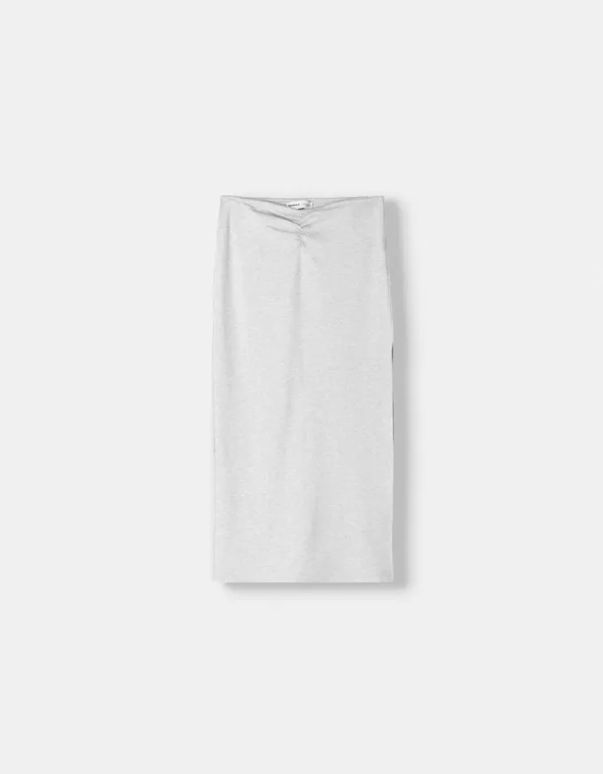 Gathered semi-long skirt Gathered semi-long skirt