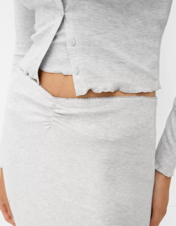 Gathered semi-long skirt Gathered semi-long skirt